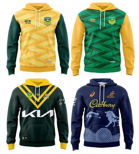 Rugby men kangaroos hoodie - men's,