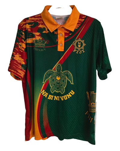 Fiji navy rugby shirt - navy, official